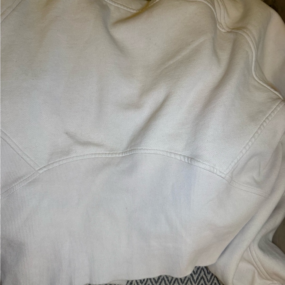 Lululemon Athletica White Half-Zip Hoodie Sweatshirt - Picture 5 of 7